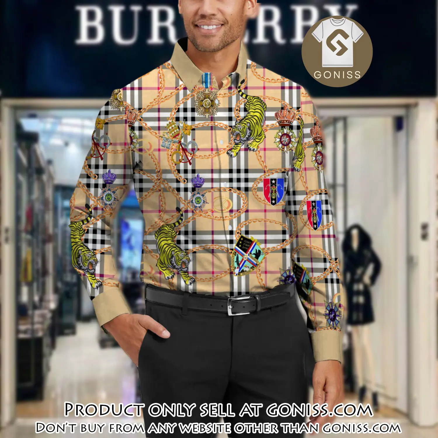 Burberry long sleeves button down shirt for elegant men lsb1010 gn1003449